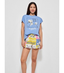 Pijama camiseta mangar corta print de Snoopy