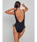 Bañador estampado geometrico en negro sin aro