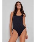 Bañador estampado geometrico en negro sin aro