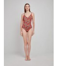 Bañador sin aro plus size estampado tribal Gisela