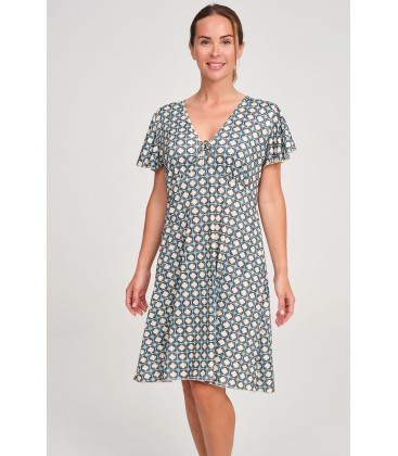 Vestido frunce en pecho manga mariposa Rasdemar