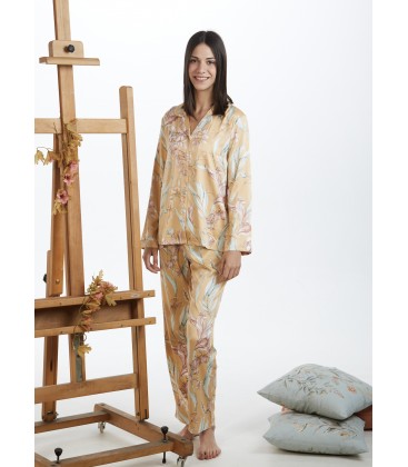 Pijama largo saten estampado de Cue