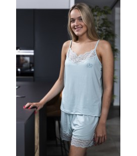 Pijama corto mujer con camiseta de tirantes