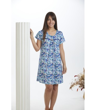 Vestido estampado manga corta CUE