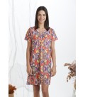 Vestido estampado manga corta CUE