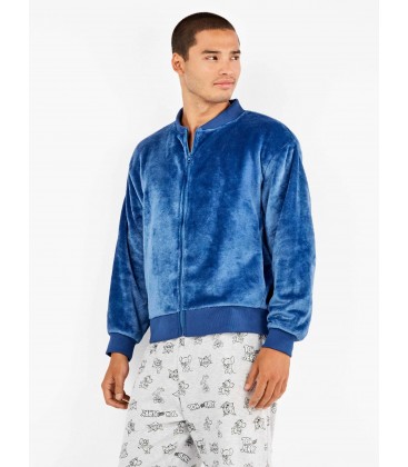 Chaqueta bomber de peluche hombre