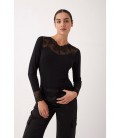 Camiseta manga larga Modal con encaje