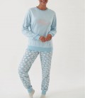 Pijama mujer algodón pantalón largo