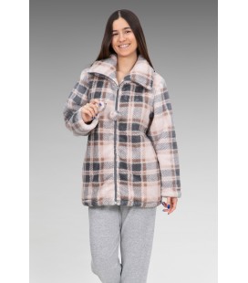 Bata corta mujer con cierre de cremallera