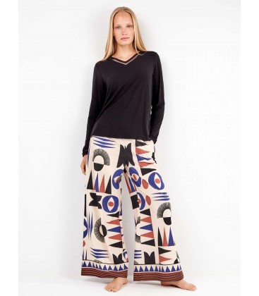 Pijama pantalón largo estampado de Gisela