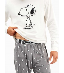 Pijama largo de hombre en tejido de punto