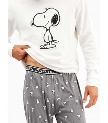 Pijama largo de hombre en tejido de punto