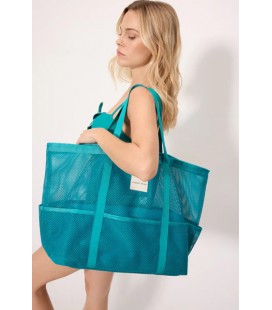 Bolso de playa de tejido calado, Ysabel Mora