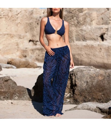 Pantalón playero estampado animal print
