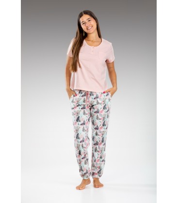 Pijama mujer pantalón largo manga corta