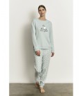 Pijama mujer algodón pantalón largo