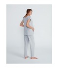 Pijama maternal con clips para lactancia