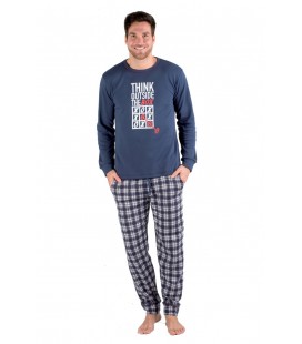 pijama-hombre micropolar pantalon cuadros. Extra suave