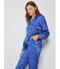 Pijama largo satinado estampado jacquard