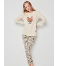 Pijama largo con print central Tom&Jerry