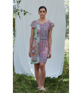 Vestido de mujer estampado patchwork