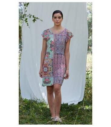 Vestido de mujer estampado patchwork