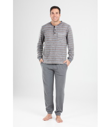 Pijama hombre manga larga de algodón
